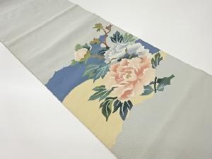 綴れ牡丹模様織出し名古屋帯